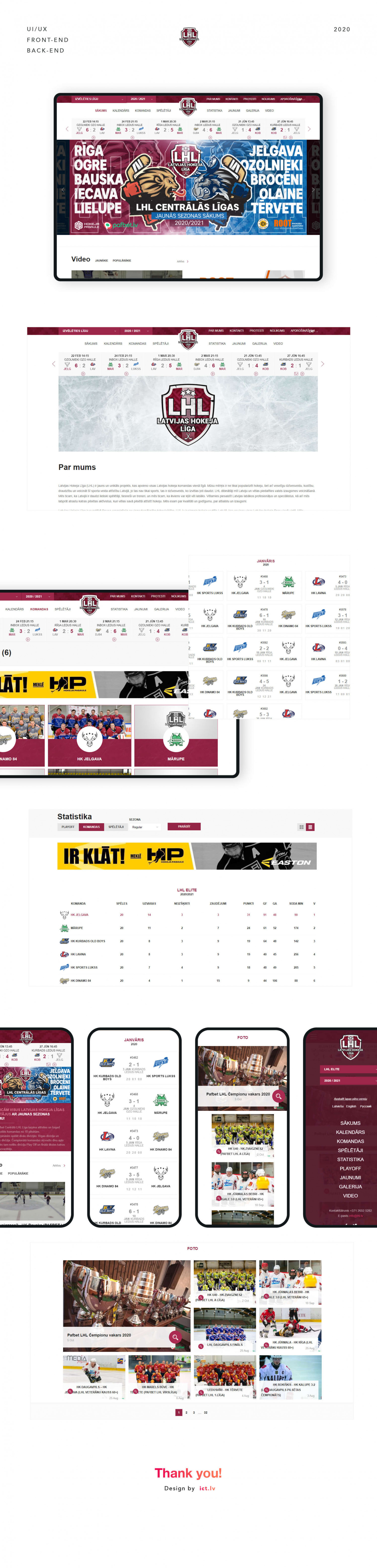 Latvian Hockey League website development